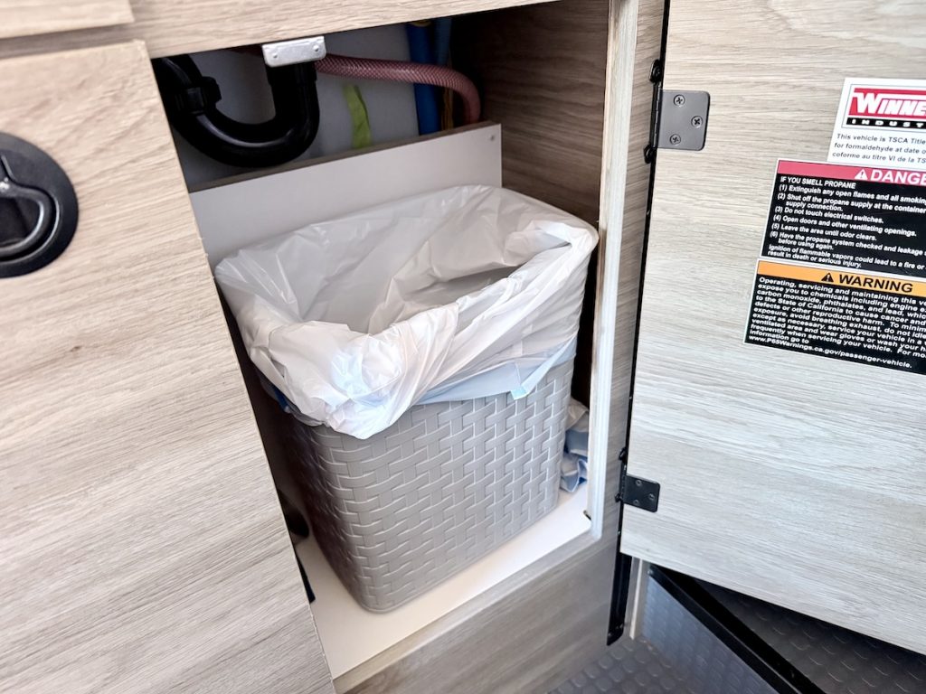 Camper Van Under Cabinet Trash Can